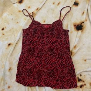 No Boundaries red and black zebra tank top